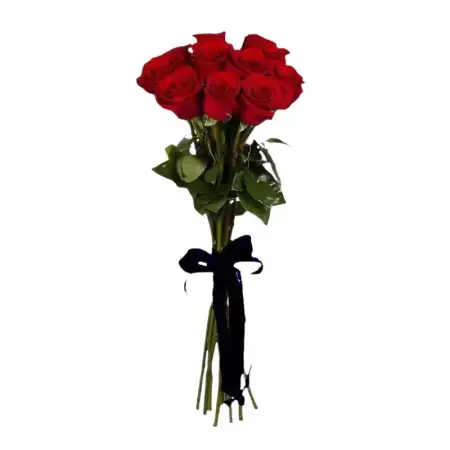 Траурный букет из 10 красных роз